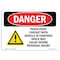 Signmission OSHA Danger Sign, Pinch Point Contact W/ Vehicle, 5in X 3.5in Decal, 3.5" W, 5" L, Landscape OS-DS-D-35-L-2452 - alternate 1